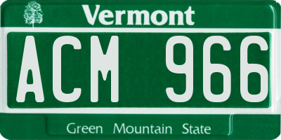 VT license plate ACM966