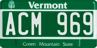 VT license plate ACM969