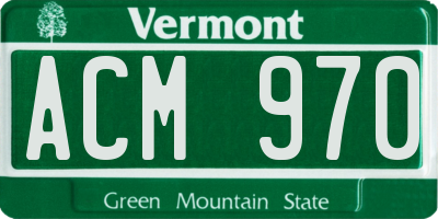 VT license plate ACM970