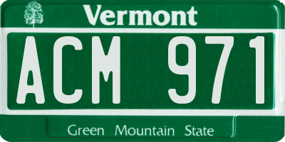 VT license plate ACM971