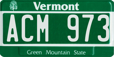 VT license plate ACM973