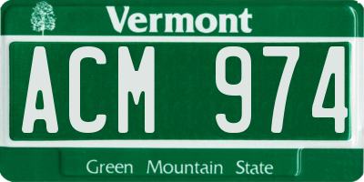 VT license plate ACM974