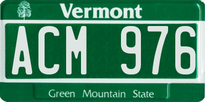 VT license plate ACM976