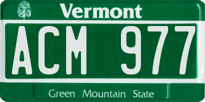 VT license plate ACM977