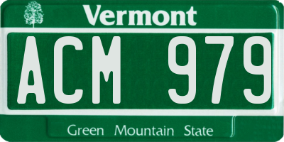 VT license plate ACM979