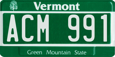 VT license plate ACM991
