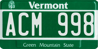 VT license plate ACM998