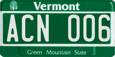VT license plate ACN006
