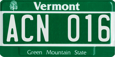 VT license plate ACN016