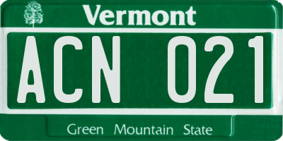 VT license plate ACN021
