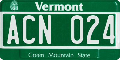 VT license plate ACN024