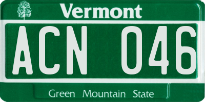 VT license plate ACN046