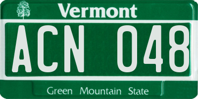 VT license plate ACN048