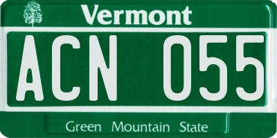 VT license plate ACN055