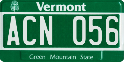 VT license plate ACN056