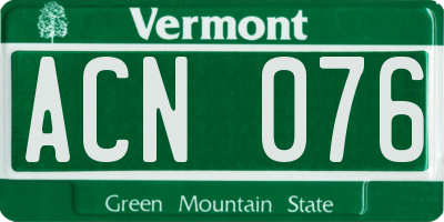 VT license plate ACN076