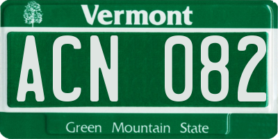 VT license plate ACN082