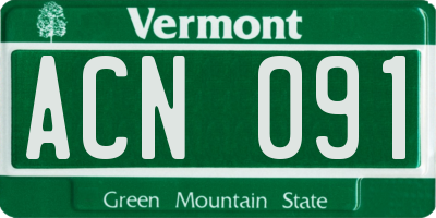 VT license plate ACN091