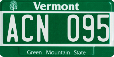 VT license plate ACN095