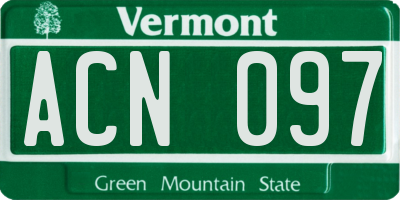 VT license plate ACN097