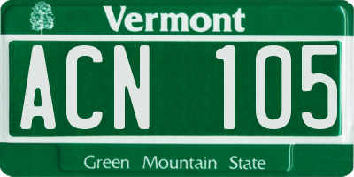 VT license plate ACN105