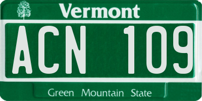 VT license plate ACN109