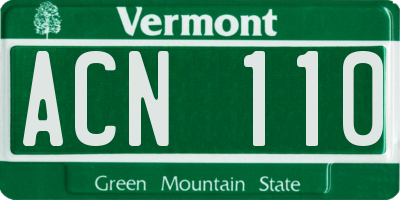 VT license plate ACN110