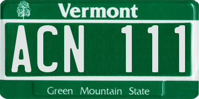VT license plate ACN111