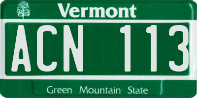 VT license plate ACN113