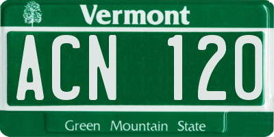 VT license plate ACN120