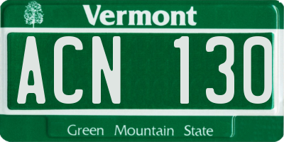 VT license plate ACN130