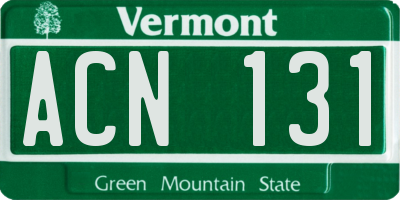 VT license plate ACN131