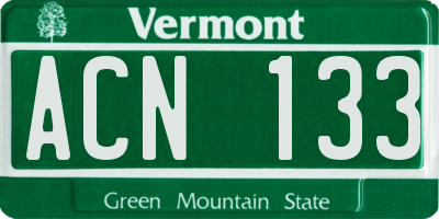VT license plate ACN133