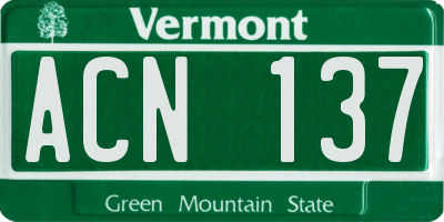 VT license plate ACN137