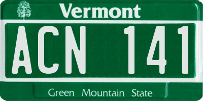 VT license plate ACN141