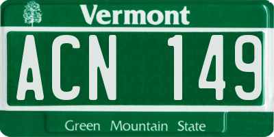 VT license plate ACN149