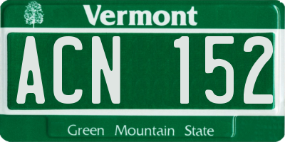 VT license plate ACN152