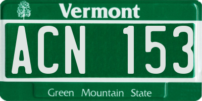 VT license plate ACN153