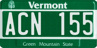 VT license plate ACN155
