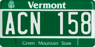 VT license plate ACN158