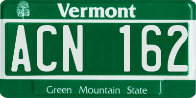VT license plate ACN162