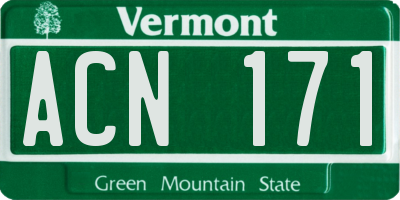 VT license plate ACN171
