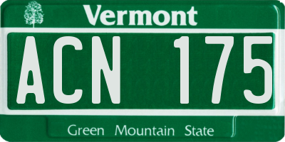 VT license plate ACN175