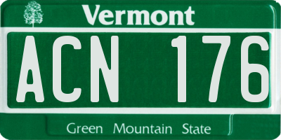 VT license plate ACN176
