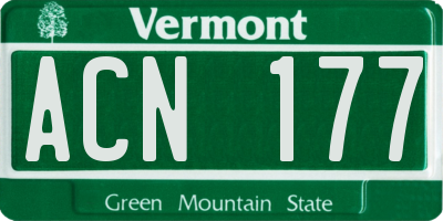 VT license plate ACN177