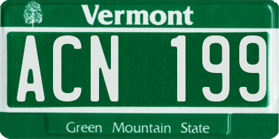 VT license plate ACN199
