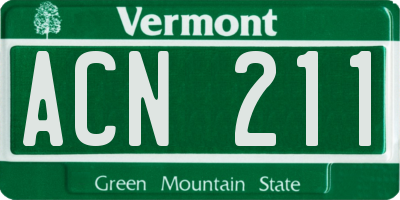 VT license plate ACN211