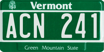 VT license plate ACN241