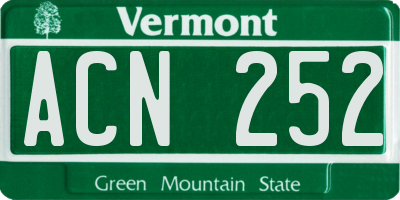 VT license plate ACN252