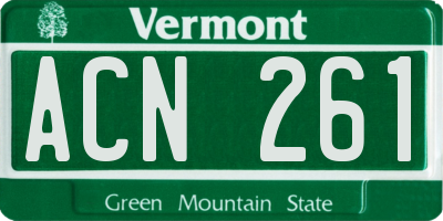 VT license plate ACN261